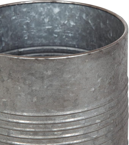 Kate and Laurel Gavri Farmhouse Galvanized Metal and Wood Tabletop Planter Set, 2 Piece, Decorative Metal Planter Centerpiece for Table