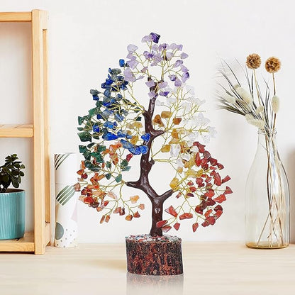 Crystal Tree 7 Chakra Tree of Life with Seven Gemstones - Spiritual Gifts for Women, Birthday Gifts for Women - Mom - Positive Energy Holistic Meditation Gift for Sister - Mom