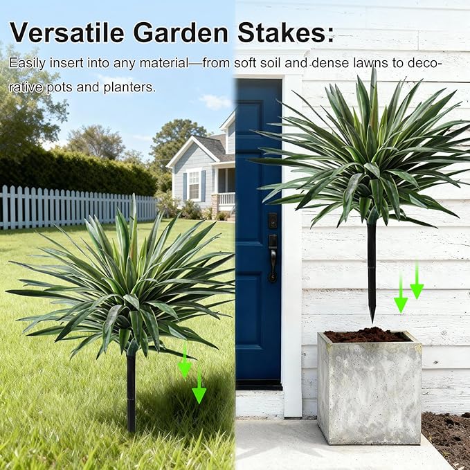 Artificial Agave Plant Fake Agave Planters for Indoor Outdoor Faux Agave Plants Real Touch Realistic Greenery for Home Living Room Office Bathroom Garden Front Porch Patio Decor (21inch-2 Pcs White)