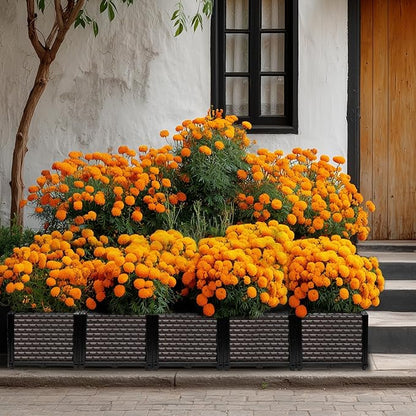 Large Planters for Outdoor Plants 14" Tall Planter Box, Raised Beds for Gardening Self Watering, Elevated Planter Box with Legs, Rectangular Garden Planters for Outdoor Plants Flowers, 94.4"L x 15.7"W
