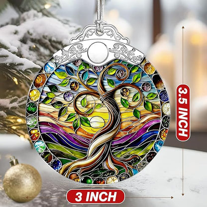 Tree of Life Ornament – Christmas Decoration & Christmas Ornament; Stained Glass Holiday Decoration (Holiday Present, Bauble Present, Gift Idea, Gift Exchange) | Heirloom Keepsake