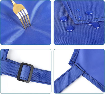 2 Pack Waterproof Rubber Vinyl Apron 40 Inch Chef Aprons for Men Heavy Duty Chemical Work Apron Extra Long Grilling Aprons with Adjustable Bib Apron for Dishwashing Lab Butcher Cooking Kitchen Blue