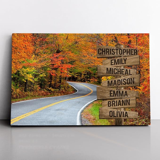 Personalized Family Street Sign Multi-Name Canvas, Custom Date Of Birth With Names Poster, Street Signs Customized, Best Gifts For Mom/Dad, Birthday, Christmas Gift For Family #24