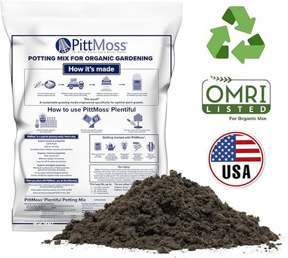 PittMoss Plentiful Eco-Friendly, Organic, Peat-Free Potting Mix, 10 Quarts (Pack of 3) for Gardens, Houseplants, Mulching & More - Made in USA from Recycled Paper