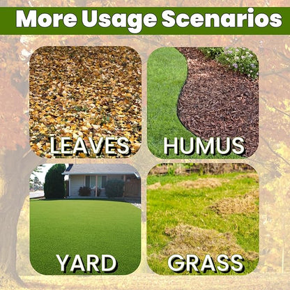 61 Inch Rake for Leaves , Adjustable 18 Tines with Expandable Head 9-18in Grass Rake Heavy Duty Metal Rakes for Women Children Yard Gardener Gardening Grass Debris Lawns