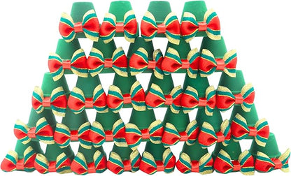 Mini Terracotta Pots – Small Clay Flower Pots for Succulents, Cactus, DIY Crafts, Fairy Garden, Miniatures, School Projects, Mini Planters - Set of 30 (Bow Accent, 1.2 Inch)
