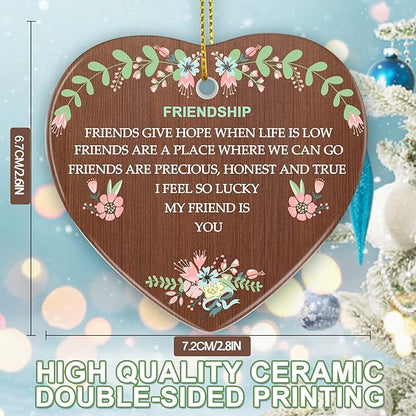 Friendship Gift for Best Friend, Jocidea Friendship Christmas Tree Ornaments Cheer Up Gifts for Women Friends Birthday Gifts Thinking of You Gifts Inspirational Gifts for Women - Best Gifts for Women