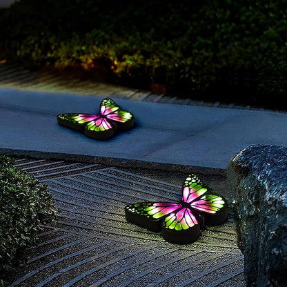 Ground Lights, Equipped with 4 Solar Lights for Outdoor Waterproofing, 14 LED Solar Landscape Lighting, Suitable for Gardens, courtyards, terraces, corridors, Lanes, and walkways (Green)