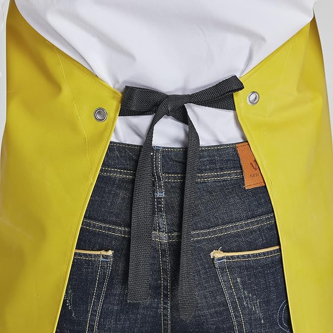 Rubber Waterproof Apron Butcher Heavy Duty -Oil Chemical Resistant Safety Aprons for Cleaning Fish, DishWashing