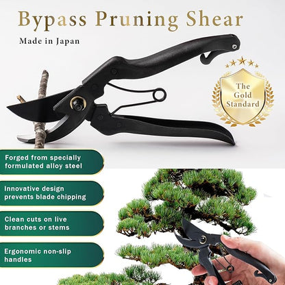 Professional Forged Bypass Pruning Shears 7.9" Japanese Hand Garden Scissors Made in Japan (Standard Model)