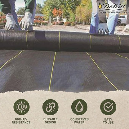 Dewitt 9-Pack Sunbelt Weed Barrier Fabric 3.2 oz, 4 x 300 Feet – Heavy-Duty Ground Cover Mat for Greenhouse Floors, Garden Rows, Raised Beds, Yard Gardening, and Outdoor Landscape Protection