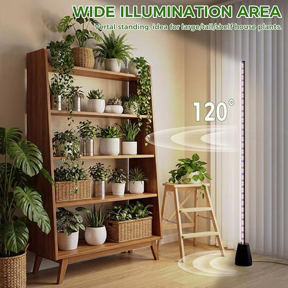 Grow Lights for Indoor Plants with Timer, 60 Inch Vertical Grow Light Full Spectrum 192 LEDs 24W with 3/6/12H Auto On/Off Remote 3 Light Modes 5-Level Dimmable Standing Plant Lamp