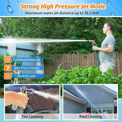 AUTOMAN Full Size Garden Hose Nozzle, High Pressure Pistol Grip Water Nozzle Sprayer with Threaded Front, Adjustable Spray Water Flow for Washing Car, Cleaning Ground, Watering Plants, Showering Pets