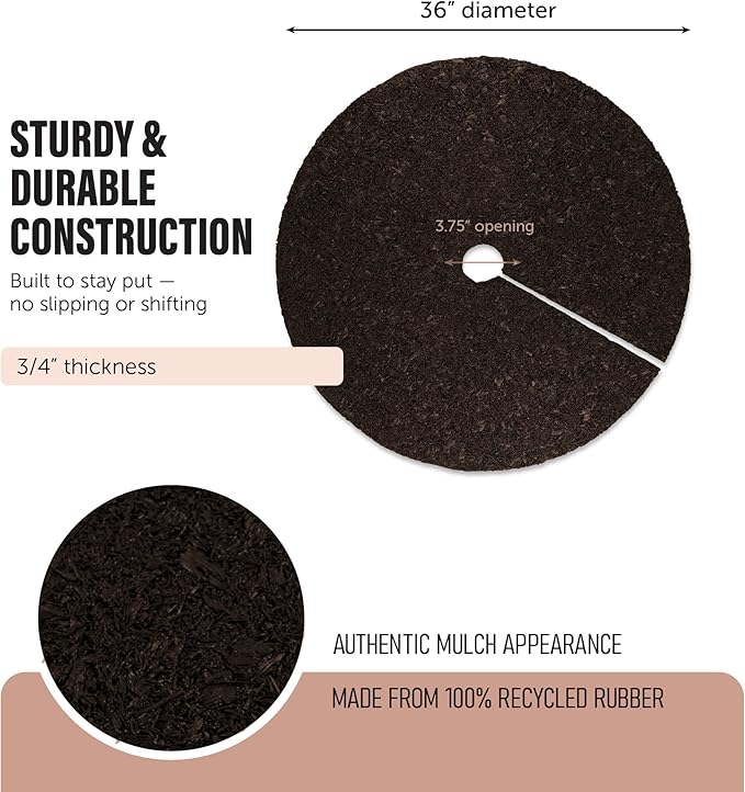 Rubberific 36" Rubber Mulch Tree Ring (Brown)