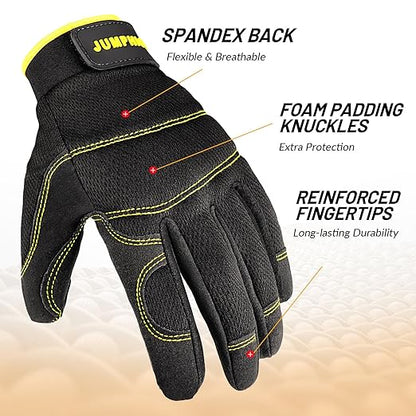 JUMPHIGH Work Gloves Women 2 Pairs, UltraLight Gardening Gloves, MultiFunctional Utility Gloves for Yard, Houseworking, Warehouse, Touchscreen, Flex Grip, Machine Washable (S)
