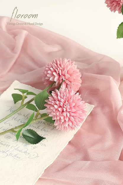 Floroom 12pcs Dusty Rose Faux Silk Mums Artificial Flowers Bulk Fake Chrysanthemums with Stems for DIY Wedding Table Centerpieces Floral Arrangements Vase Fillers Home Decorations
