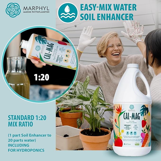 MARPHYL Organic CALMAG Liquid Fertilizer, Calcium + Magnesium, Corrects Common Plant Deficiencies, for Garden, Flowers, Vegetables, Succulents, Bamboo, Hydroponics 67.6 oz