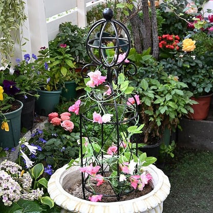 Garden Obelisk Trellis for Climbing Plants - 27.1" x 7.8" -Durable Metal Design, Rust-Proof, Ideal for Indoor & Outdoor Use, Perfect for Roses, Topiaries, and Garden Decor