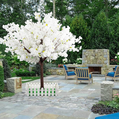 Artificial Cherry Trees Indoor Decor: Handmade Natural Fake Cherry Blossom White Tree Outdoor for Party Wedding Christmas