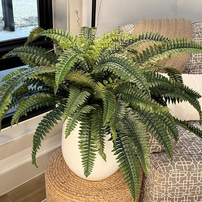 CQURE 48" Large Fake Fern Artificial Ferns for Outdoors,88 Fronds Realistic Artificial Boston Ferns Leaves Bush Plant for Indoor Outdoor Garden Porch Decor(Lifelike,UV Resistant,No Maintenance)