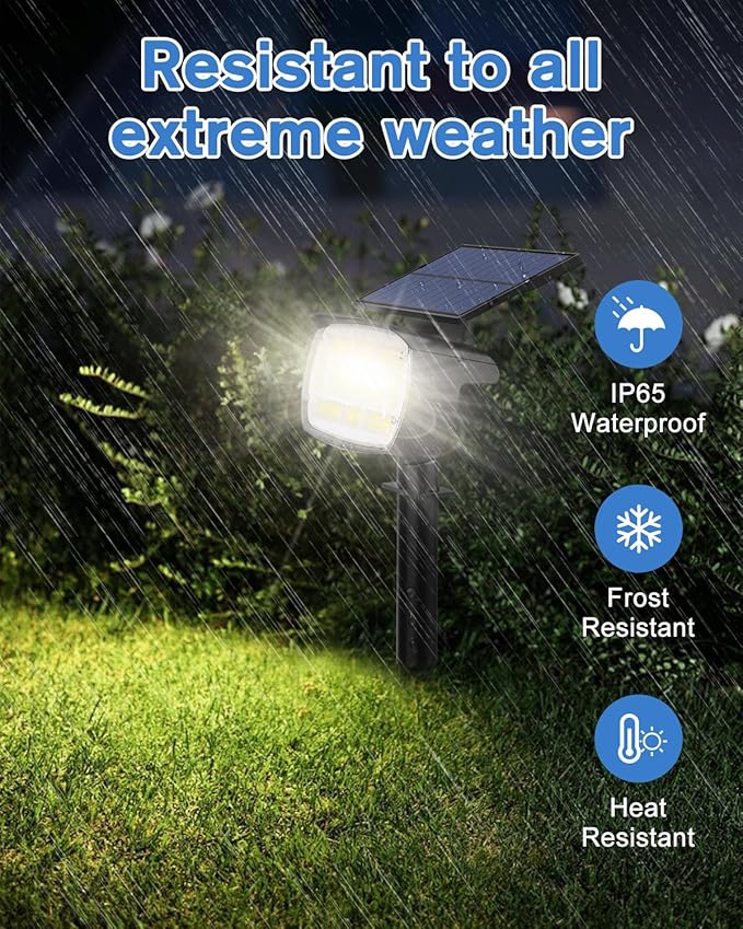 Fabrito Solar Spot Lights Outdoor 136 LEDs, Big Brighter Lighting Solar Lights Outdoor, 6 Pack IP65 Waterproof Landscape Spotlights Auto On/Off for Yard, Garden, Pathway, Plants,Tree (Cool White)