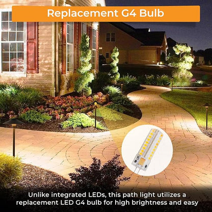 Gardencoin Low Voltage Pathway Lights (8.5'' Shade, 21.5'' Tall)，12V Outdoor LED Landscape Path Lights Wired, Aluminum Pathway Lighting with 3W 2700K Replaceable Bulb for Walkway Garden Yard, 12 Pack