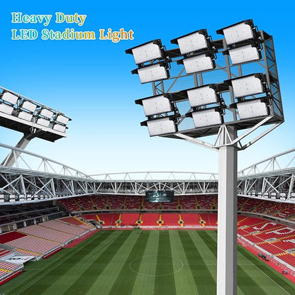 Juyace 117000lm Led Stadium Light Outdoor 900W Flood Lighting Super Bright Commercial Area IP65 Waterproof Arena for Sport Fields and Courts