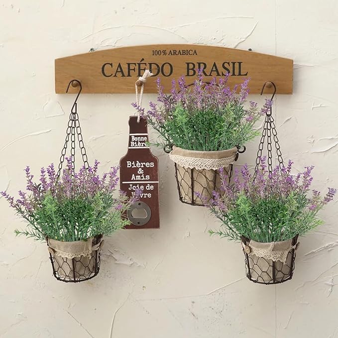 Fake Lavender Artificial Flowers - 12PCS Lavender Plants Shrubs for Wedding Bouquets Artificial Lavender Flowers Indoor Outdoor Faux Foliage Lifelike Fake Flowers for Decoration