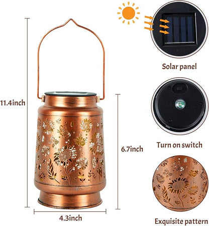 2 Pack Sunflower Solar Lantern Lights, Outdoor Lanterns Garden Decor, Hanging Solar Lantern for Backyard Porch Patio Table Yard Balcony Lawn Pathway, Gifts for Women Grandma Mom