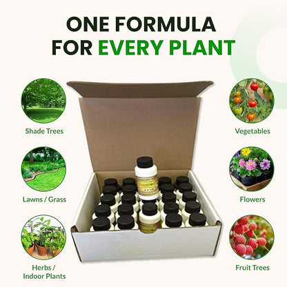 Humboldts Secret Golden Tree Liquid Plant Food | Enhances Growth Indoors or Outdoors | All-in-One Plant Nutrients for Vegetables, Trees, Flowers, Fruits, Roses, Lawns, Tomatoes | 25 Bottles (50 Ounce)