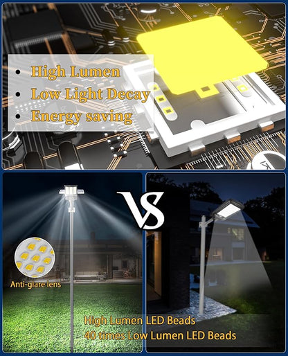 JAYNLT Y-11000W Solar Street Lights Outdoor,850000LM 6500K High Powered Commercial Parking Lot Lights Dusk to Dawn, Waterproof Solar Security Flood Lights for Driveways, Basketball Courts