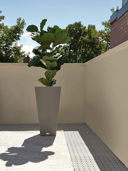 Veradek V-Resin Indoor/Outdoor Taper Planter, 2-Pack (26 inch, Grey)