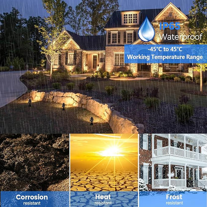 Gardencoin Solid Brass Outdoor Landscape Spotlights, 12V Heavy Duty Low Voltage Landscape Lighting, LED Spot Light Fixture Waterproof, Bronze Uplight Without MR16 Bulb (Classic, 12pack)