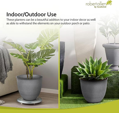 Headwind Robert Allen Natural Ironstone Decorative Planter, Archer Collection, Charcoal, 6-inch