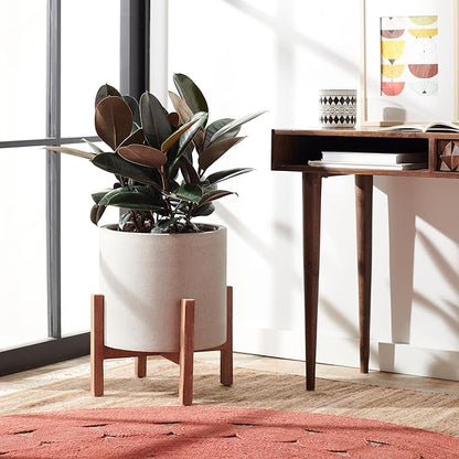 SAFAVIEH Outdoor Collection Jesper Natural/Light Grey Concrete Planter