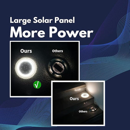 Solar Dock Lights, Crazy 48 LEDs Super Bright Disc Driveway Light, Outdoor Waterproof Flat Low Profile, Anti-Trip & Anti-Slip for Marine, Ground, Pool, Pier, Deck (Warm White, 8Pack)