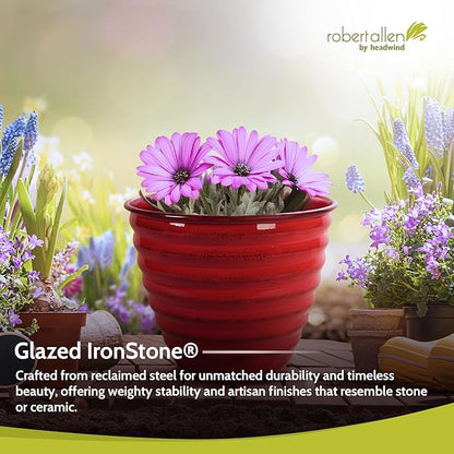 Headwind Robert Allen Ironstone Decorative Planter Avondale Classic Collection, Autumn Blaze, 10-Inch