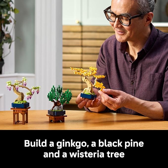 LEGO Botanicals Mini Bonsai Trees Building Set - Artificial Bonsai Tree Building Blocks for Adults, Ages 18+ - DIY Home and Office Decor for Men and Women - Gift for Christmas - 10373