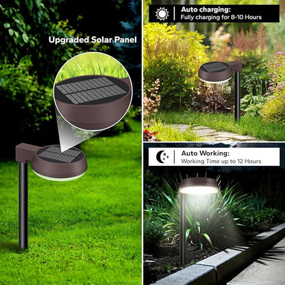 Tall Poles Solar Path Lights, Accurate Dark/Light Sensor Pathway Lights Solar Powered,Quick Charge Solar Walkway Lights Outdoor for Landscape Lighting