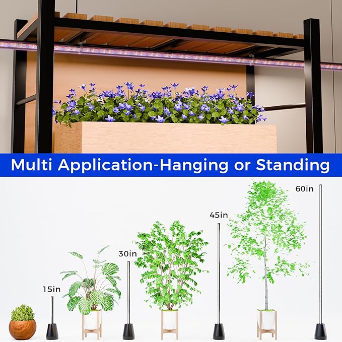 Standing Grow Light with Timer 1PC, 192 LEDs, 65 Inch Full Spectrum Vertical Plant Lamp for Indoor, 3 Light Modes, 5 Level Dimmable Floor Grow Light, Mimic Sunlight for Greenhouse/Garden