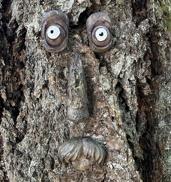 Gnome Open The Door Garden Decor Resin Tree Faces Decor Outdoor Fairy Garden Patio Lawn Porch (Tree face C)