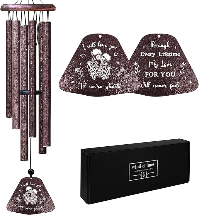 Kubbut Gifts for Him Her, Anniversary Christmas Chimes Gifts for Men/Women, Wedding Gift 32" Wind Chimes Decor for Couple, I Love You Romantic Gift for Him