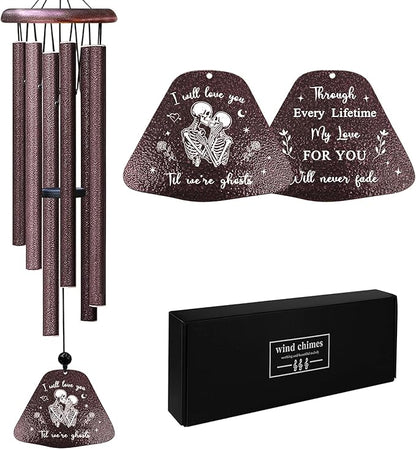 Kubbut Gifts for Him Her, Anniversary Christmas Chimes Gifts for Men/Women, Wedding Gift 32" Wind Chimes Decor for Couple, I Love You Romantic Gift for Him