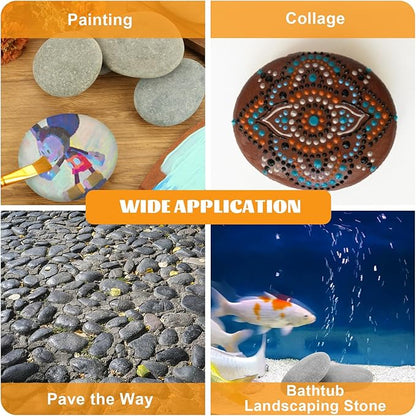LANIAKEA 20 Pcs River Rocks for Painting, 3-5 Inch River Rocks Caft Rocks for Arts Multi-Color Painting Rocks for Kids Project, Crafts and Home Decoration