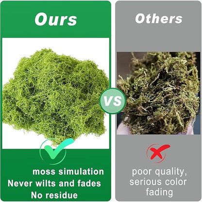 Fake Moss for Potted Plants, Artificial Green Moss Decor for DIY Table Centerpieces, Gardening, Floral Wedding Decoration, Preserved Moss for Crafts (Green-5.3oz)