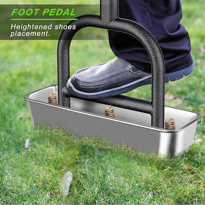 Dolibest Lawn Coring Aerator, Manual Grass Aerating Tool with Stainless Steel Soil Core Storage Tray, 3 Stainless Steel Corer Plug Aerator Tool, Garden Tool & Clean Hand Tool, Improve Lawn Health