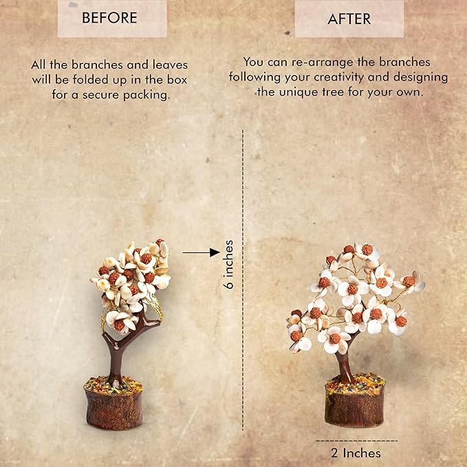Wonder Care Crystal Tree for Home Decorations Crystals and Healing Stones Witchy Room Crystal Decor Tree Crystal Gifts Gem Tree Christmas Tree Stands for Real Tree-Gomti Rudraksha Tree