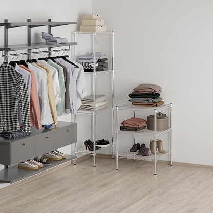 24" Deep x 24" Wide x 34" Height Wire Shelving Kit | 3-Tier | NSF Commercial Storage Rack Unit