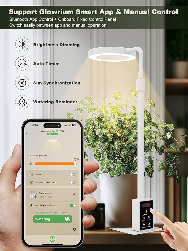 Professional LED Full Spectrum Grow Light for Indoor Plants, Hydroponic Growing System C038 (White, 8W)