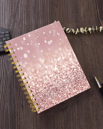 iampanda Spiral Journal Notebook,Strong Twin-Wire Binding with Premium Paper for Girl Women,60 Sheets A5 College Ruled Notebook/Journal,Luxury Design Perfect for School Office Home Gifts,Pink Glitter